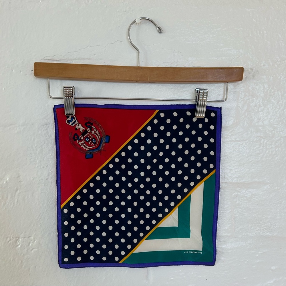 Vintage Liz Claiborne Nautical Small Square Pocket Scarf
